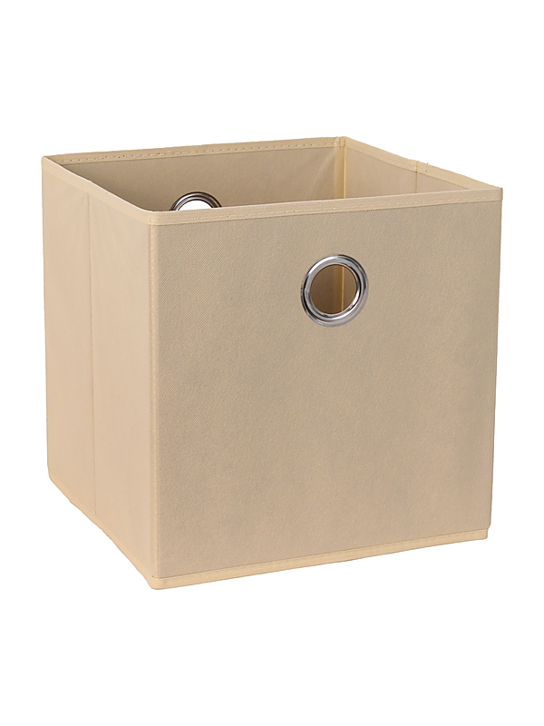 Panier de rangement intissé beige 30 x 29 x 30 cm