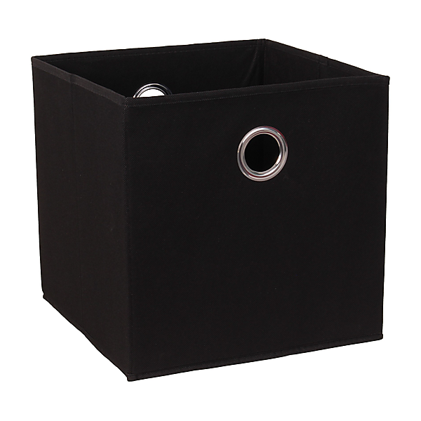 Panier de rangement intissé noir 30 x 29 x 30 cm