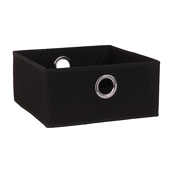 Panier de rangement intissé noir 30 x 29 x 14,2 cm