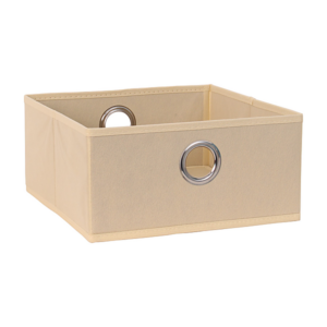 Panier de rangement intissé beige 30 x 29 x 14,2 cm