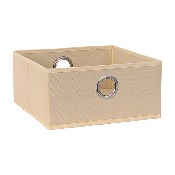 Panier de rangement intissé beige 30 x 29 x 14,2 cm