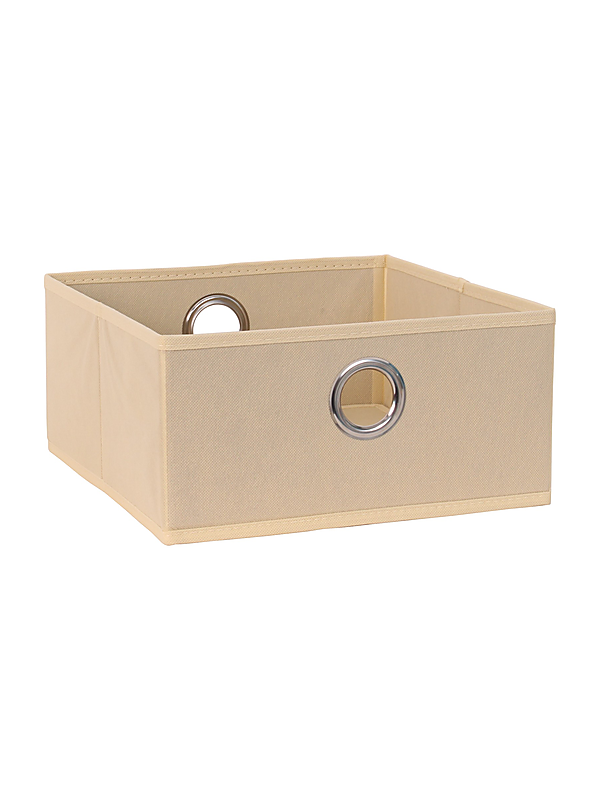 Panier de rangement intissé beige 30 x 29 x 14,2 cm