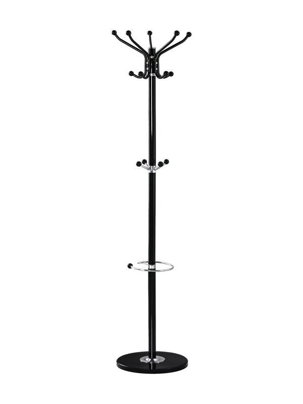 Porte-manteau et porte-parapluie 37 x 37 x 175 cm métal noir Lusso