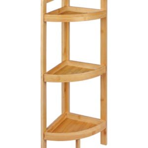 Étagère d’angle à 3 niveaux en bambou 23 x 23,8 x 80 cm