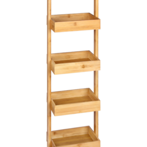 Étagère à 4 niveaux en bambou 28 x 15 x 88 cm